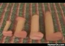 Kleine dildos en grote dildos